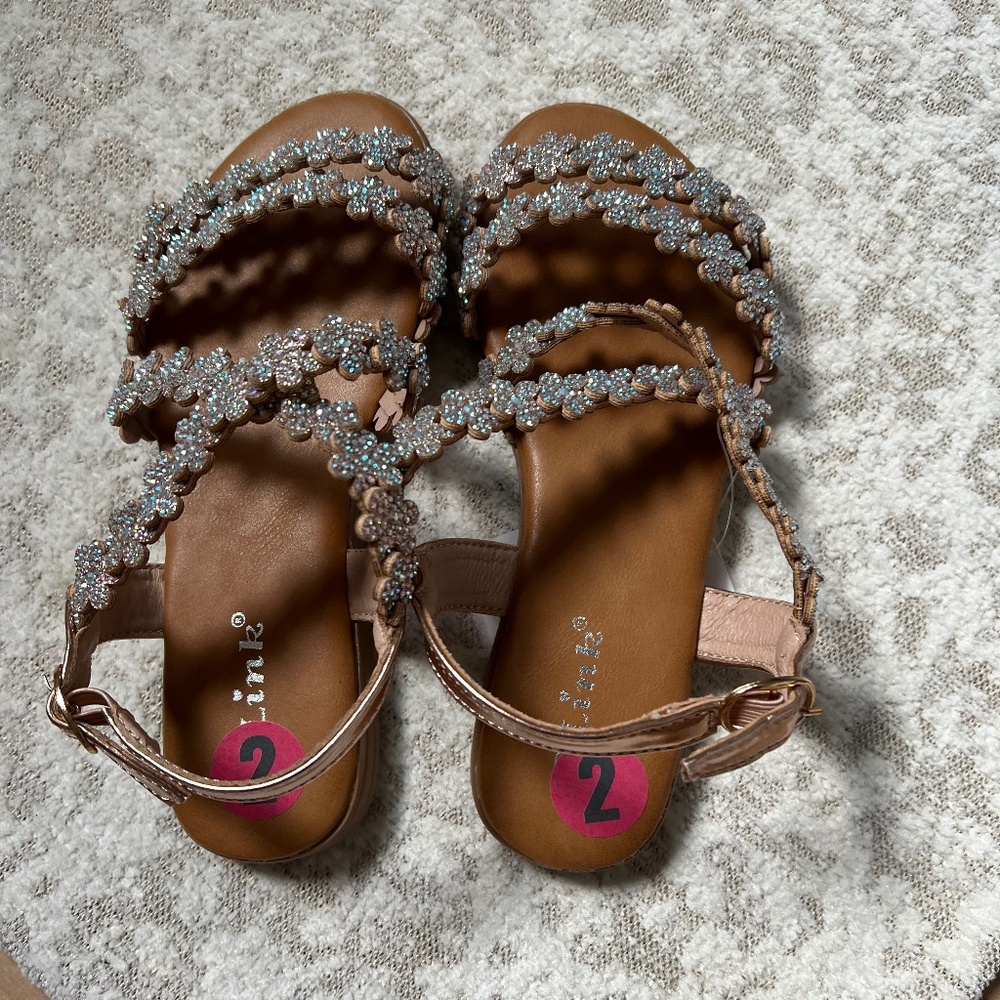 Link girls rhinestone sandals  NWOT